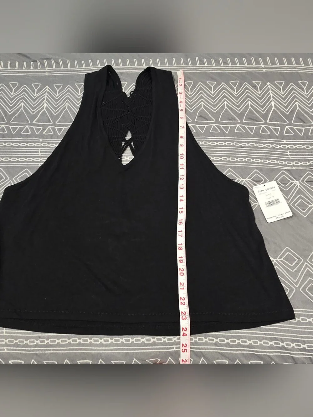 Free People Crochet Back Tank Top Size Medium
